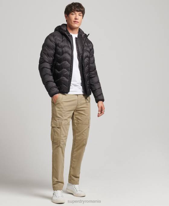 Superdry jachetă cu glugă cu strat mijlociu îmbrăcăminte gri inchis bărbați JX0Z4506