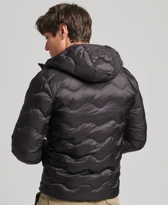 Superdry jachetă cu glugă cu strat mijlociu îmbrăcăminte gri inchis bărbați JX0Z4506