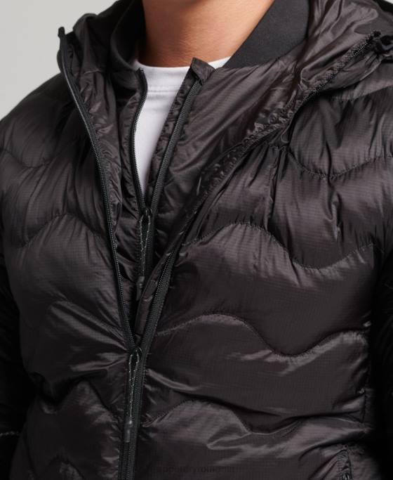 Superdry jachetă cu glugă cu strat mijlociu îmbrăcăminte gri inchis bărbați JX0Z4506