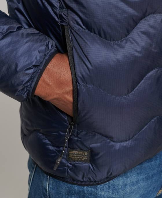 Superdry jachetă cu glugă cu strat mijlociu îmbrăcăminte marina bărbați JX0Z4699