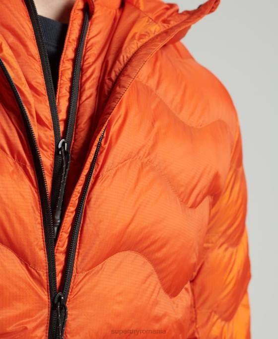 Superdry jachetă cu glugă cu strat mijlociu îmbrăcăminte portocale bărbați JX0Z4527