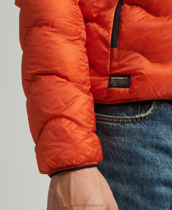 Superdry jachetă cu glugă cu strat mijlociu îmbrăcăminte portocale bărbați JX0Z4527