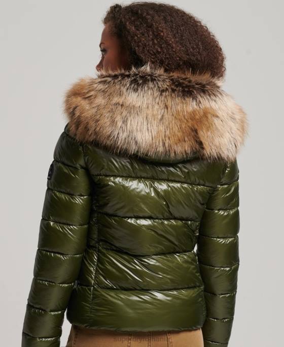 Superdry jachetă cu glugă de munte fuji îmbrăcăminte kaki femei JX0Z5666