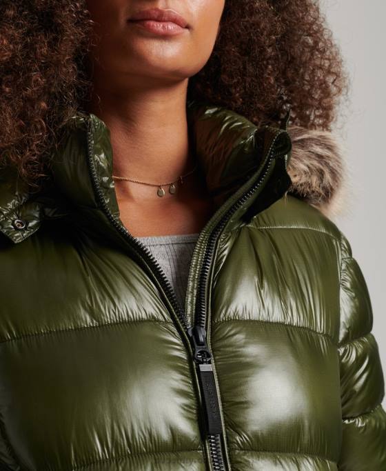 Superdry jachetă cu glugă de munte fuji îmbrăcăminte kaki femei JX0Z5666