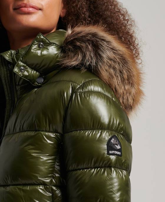 Superdry jachetă cu glugă de munte fuji îmbrăcăminte kaki femei JX0Z5666