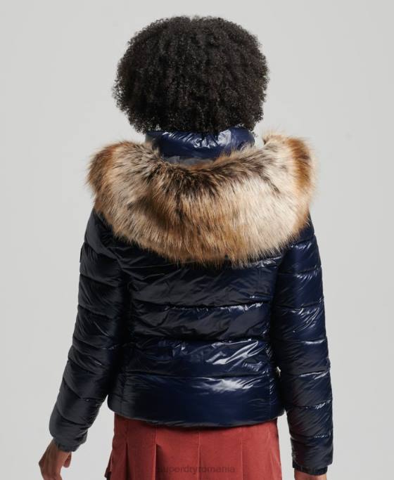 Superdry jachetă cu glugă de munte fuji îmbrăcăminte marina femei JX0Z5629