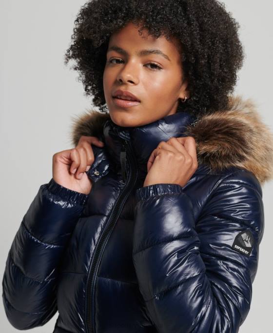 Superdry jachetă cu glugă de munte fuji îmbrăcăminte marina femei JX0Z5629