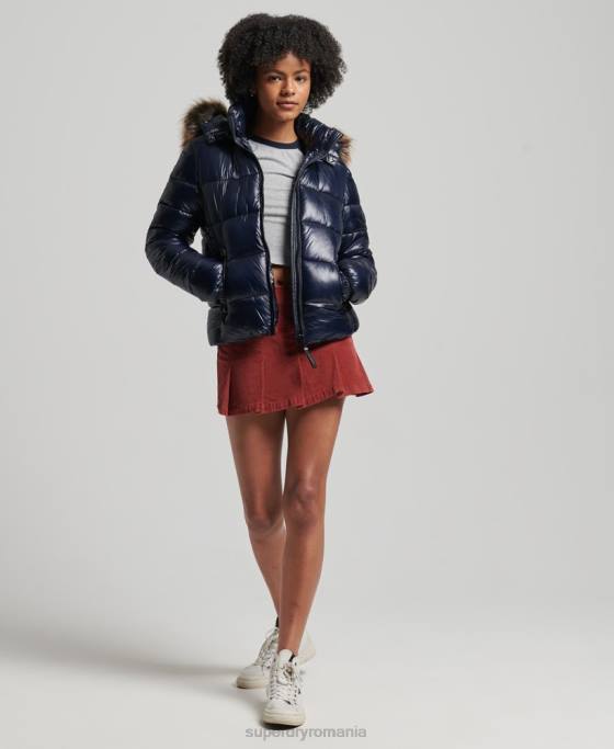 Superdry jachetă cu glugă de munte fuji îmbrăcăminte marina femei JX0Z5629