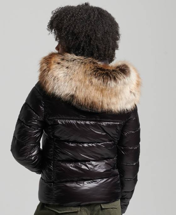 Superdry jachetă cu glugă de munte fuji îmbrăcăminte negru femei JX0Z5610