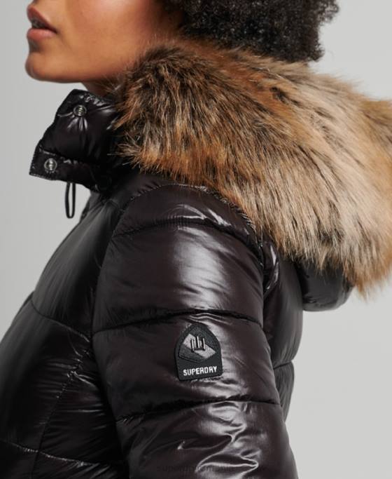 Superdry jachetă cu glugă de munte fuji îmbrăcăminte negru femei JX0Z5610