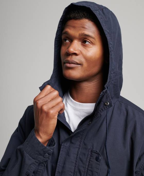 Superdry jachetă cu glugă îmbrăcăminte marina bărbați JX0Z1009