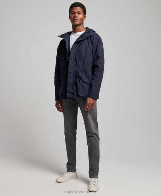 Superdry jachetă cu glugă îmbrăcăminte marina bărbați JX0Z1009