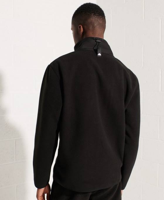 Superdry jachetă cu jumătate de fermoar din lână sport de munte îmbrăcăminte negru bărbați JX0Z5132