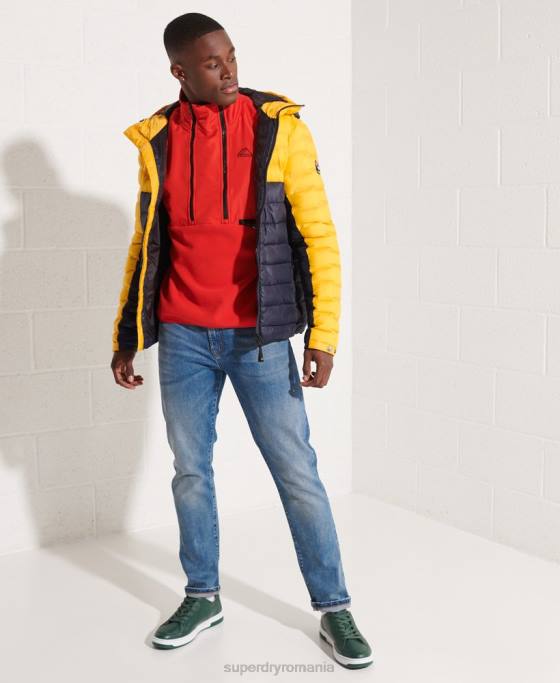 Superdry jachetă cu jumătate de fermoar din lână sport de munte îmbrăcăminte roșu bărbați JX0Z5199