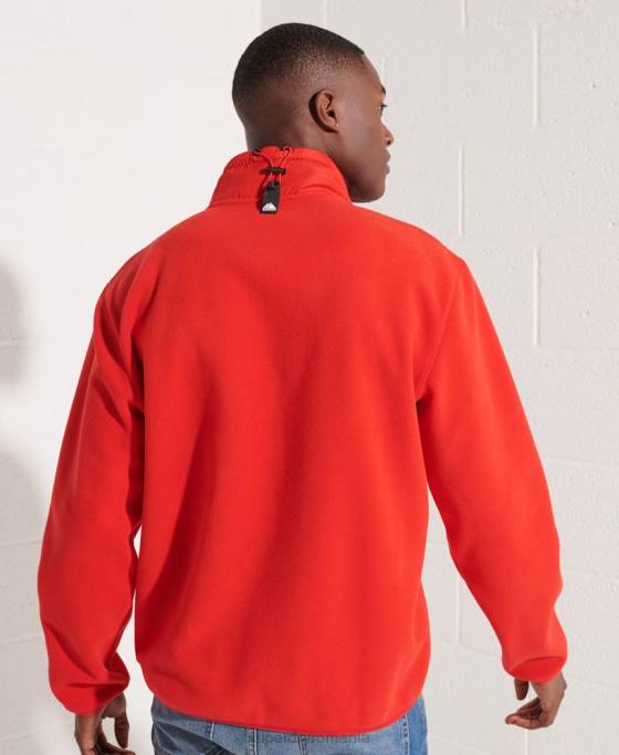 Superdry jachetă cu jumătate de fermoar din lână sport de munte îmbrăcăminte roșu bărbați JX0Z5199