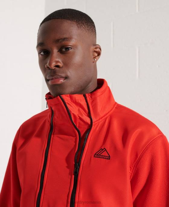 Superdry jachetă cu jumătate de fermoar din lână sport de munte îmbrăcăminte roșu bărbați JX0Z5199
