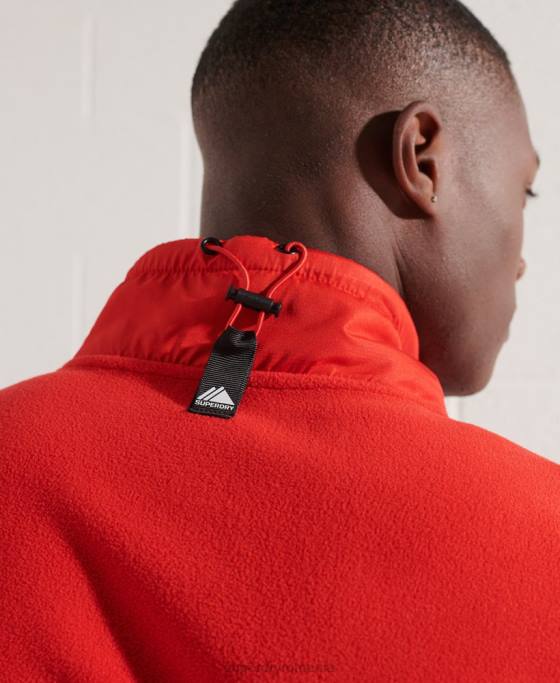 Superdry jachetă cu jumătate de fermoar din lână sport de munte îmbrăcăminte roșu bărbați JX0Z5199