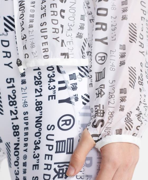 Superdry jachetă cu membrană de alergare îmbrăcăminte alb femei JX0Z5734