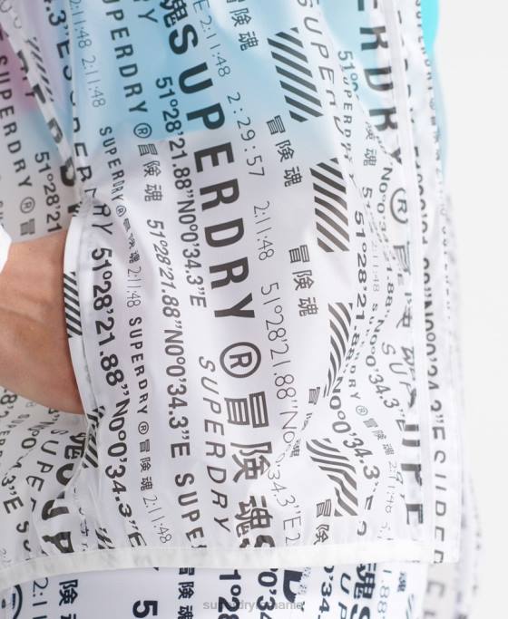 Superdry jachetă cu membrană de alergare îmbrăcăminte alb femei JX0Z5734