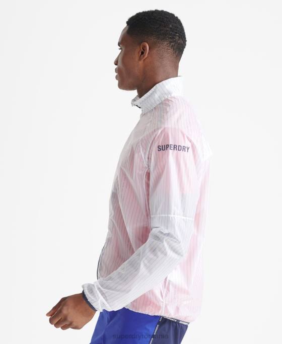 Superdry jachetă cu membrană îmbrăcăminte alb bărbați JX0Z4661