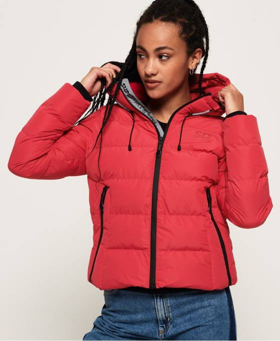 Superdry jachetă cu simbol puffer spirit îmbrăcăminte roșu femei JX0Z3831