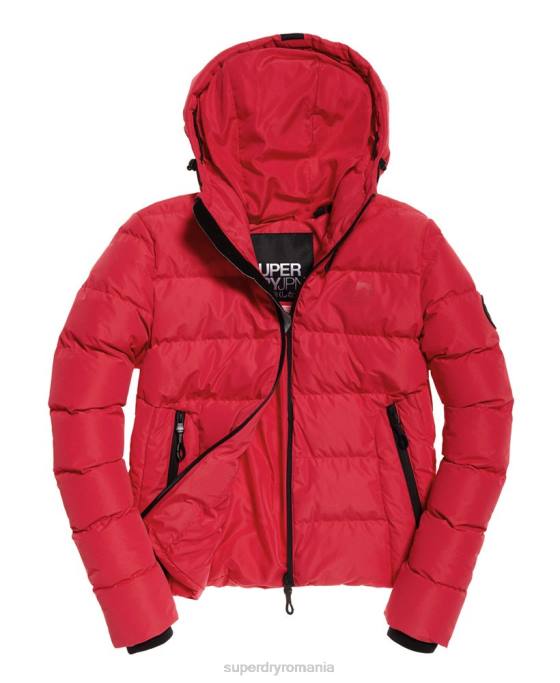 Superdry jachetă cu simbol puffer spirit îmbrăcăminte roșu femei JX0Z3831