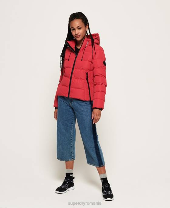 Superdry jachetă cu simbol puffer spirit îmbrăcăminte roșu femei JX0Z3831