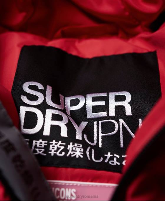 Superdry jachetă cu simbol puffer spirit îmbrăcăminte roșu femei JX0Z3831