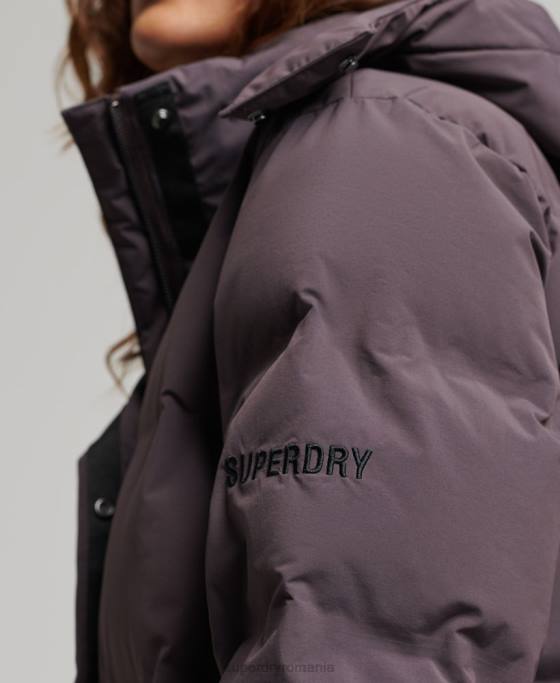 Superdry jachetă căptușită cu paragate tren îmbrăcăminte Violet femei JX0Z6342