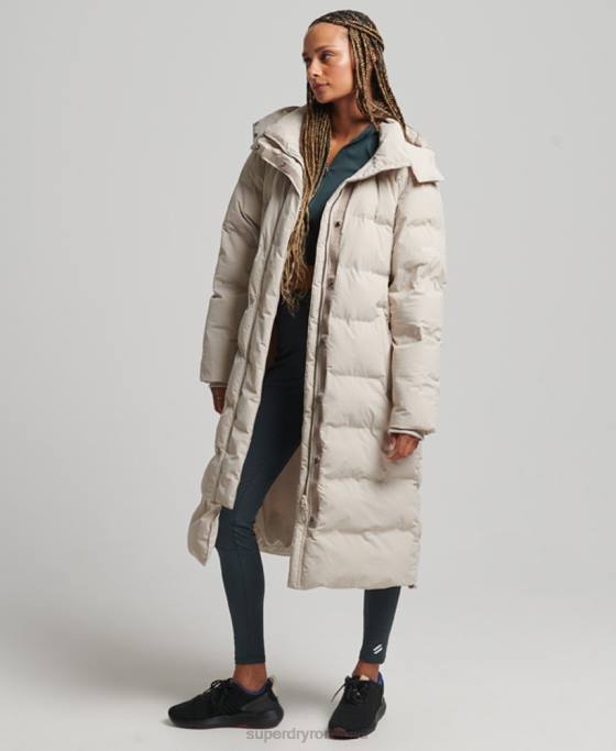 Superdry jachetă căptușită cu paragate tren îmbrăcăminte bej femei JX0Z6328