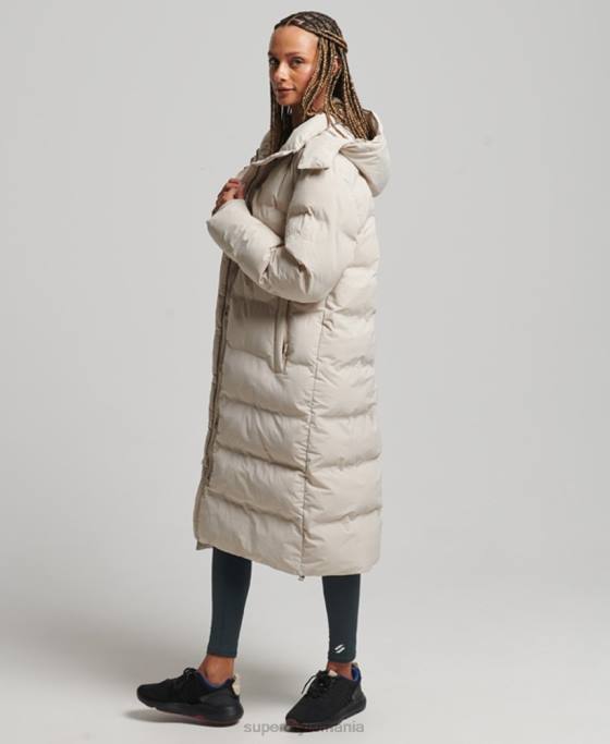 Superdry jachetă căptușită cu paragate tren îmbrăcăminte bej femei JX0Z6328