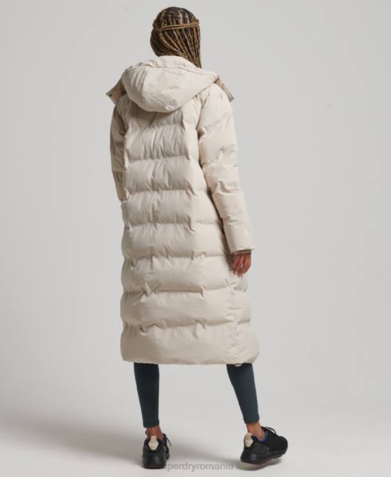 Superdry jachetă căptușită cu paragate tren îmbrăcăminte bej femei JX0Z6328
