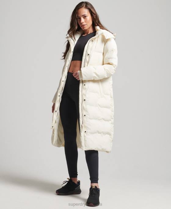 Superdry jachetă căptușită cu paragate tren îmbrăcăminte cremă femei JX0Z5520