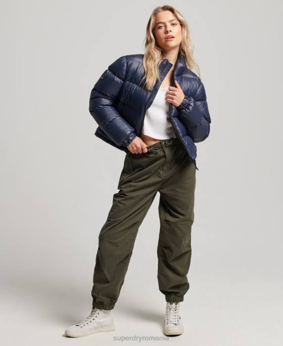 Superdry jachetă căptușită cu puf alpin de lux îmbrăcăminte marina femei JX0Z5687