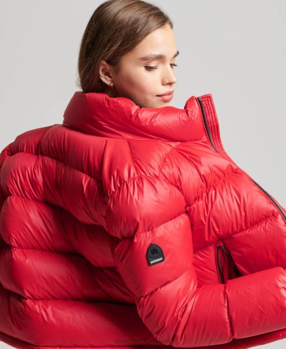 Superdry jachetă căptușită cu puf alpin de lux îmbrăcăminte roșu femei JX0Z5584