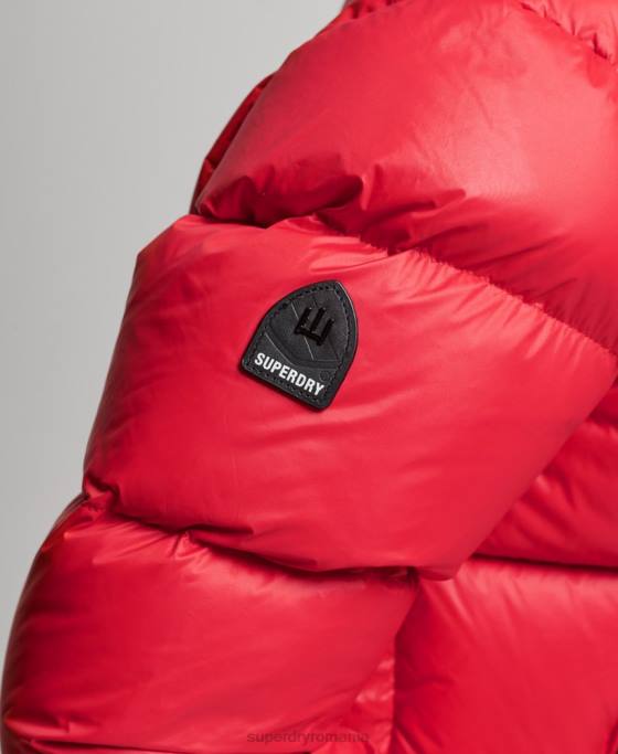 Superdry jachetă căptușită cu puf alpin de lux îmbrăcăminte roșu femei JX0Z5584