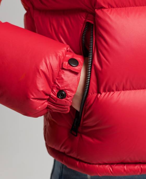Superdry jachetă căptușită cu puf alpin de lux îmbrăcăminte roșu femei JX0Z5584