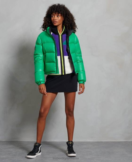 Superdry jachetă căptușită cu puf alpin de lux îmbrăcăminte verde femei JX0Z5674