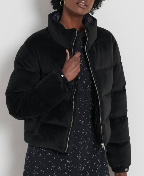 Superdry jachetă căptușită cu puf alpin îmbrăcăminte negru femei JX0Z5630