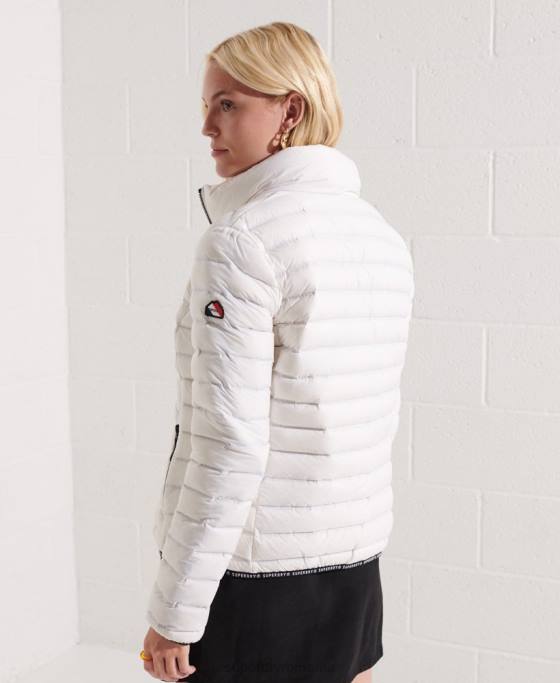 Superdry jachetă căptușită cu puf îmbrăcăminte alb femei JX0Z5612