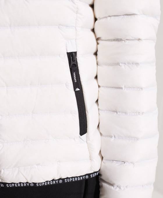 Superdry jachetă căptușită cu puf îmbrăcăminte alb femei JX0Z5612