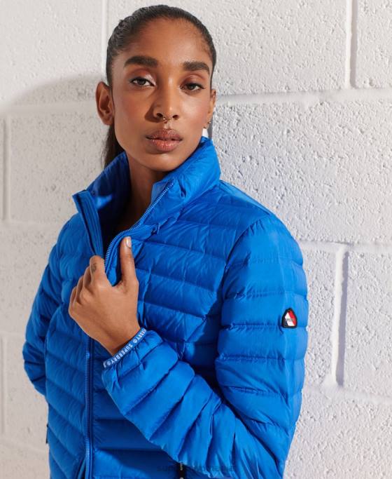 Superdry jachetă căptușită cu puf îmbrăcăminte albastru femei JX0Z5708