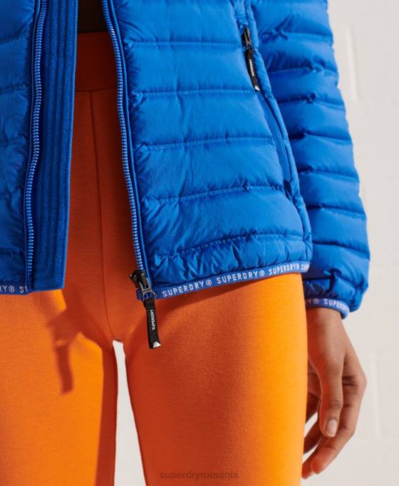 Superdry jachetă căptușită cu puf îmbrăcăminte albastru femei JX0Z5708