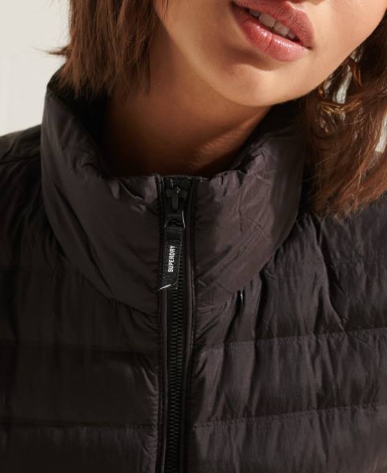 Superdry jachetă căptușită cu puf îmbrăcăminte negru femei JX0Z5689