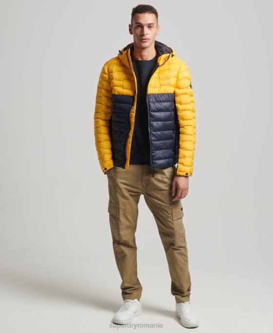 Superdry jachetă căptușită radar quilt mix îmbrăcăminte aur bărbați JX0Z4539