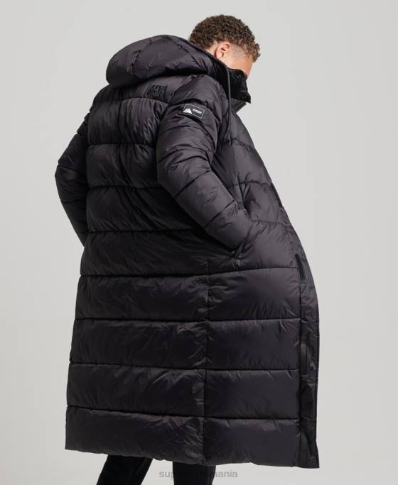 Superdry jachetă căptușită superlungă îmbrăcăminte negru bărbați JX0Z970