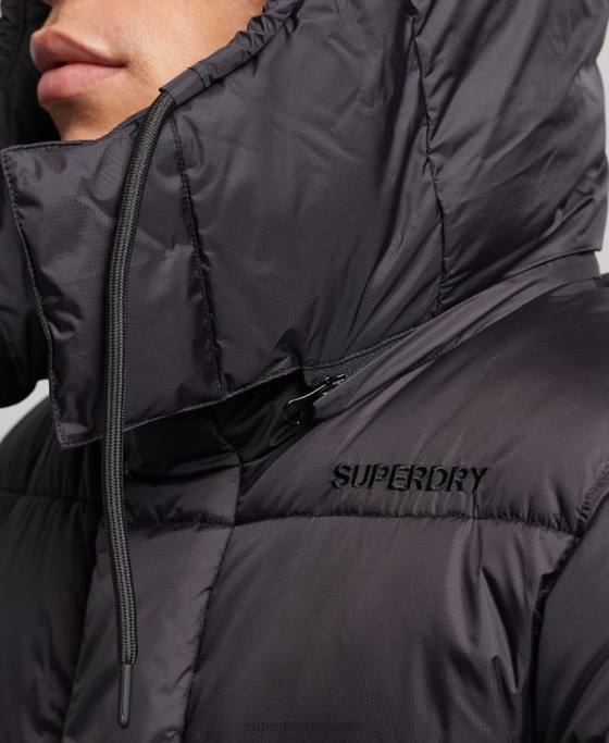 Superdry jachetă căptușită superlungă îmbrăcăminte negru bărbați JX0Z970
