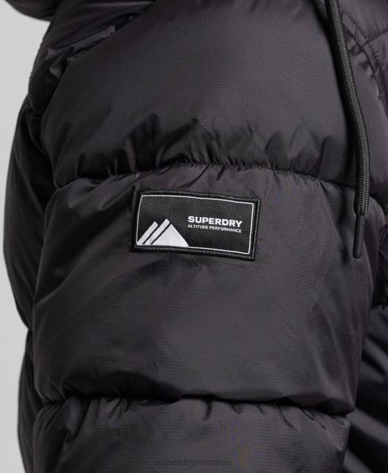Superdry jachetă căptușită superlungă îmbrăcăminte negru bărbați JX0Z970