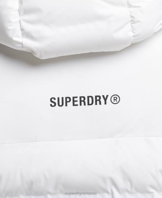 Superdry jachetă căptușită termoetanșată îmbrăcăminte alb bărbați JX0Z1073