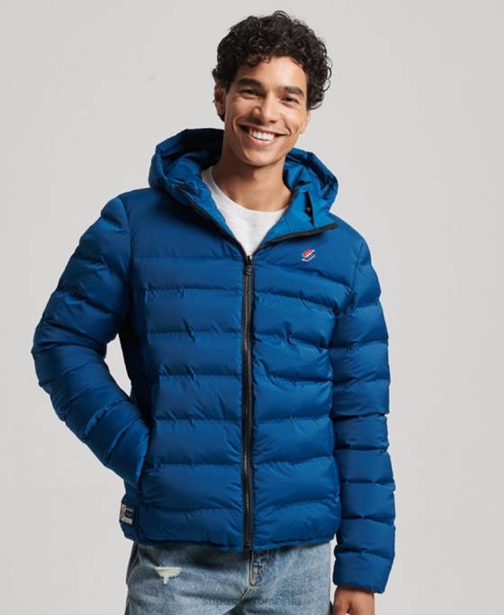 Superdry jachetă căptușită termoetanșată îmbrăcăminte albastru bărbați JX0Z1074